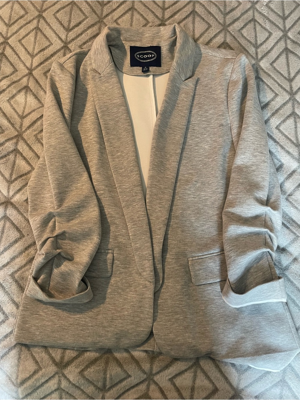 Scoop Light Gray Women's Open-Front Blazer